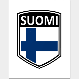 Flag Shield - Suomi Posters and Art